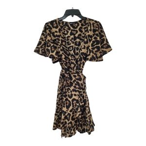 Shein wrap around leopard dress